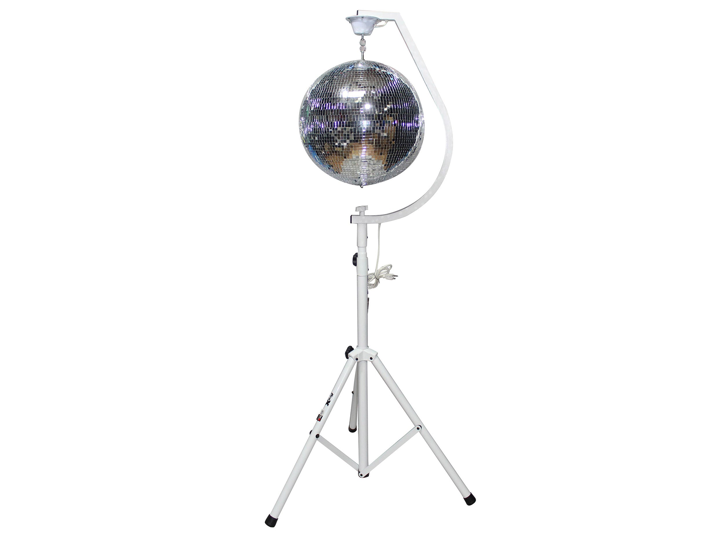 B-Stock Scratch & Dent: ProX X-MB20STAND 20" Mirror Ball Free Standing Hook with 1 RPM Motor - White