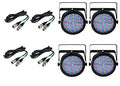 (4) Chauvet SlimPar 64 RGBA LED White Slim Par Can RGB Lights + 10' & 25' DMX Cables Bundle by Chauvet DJ