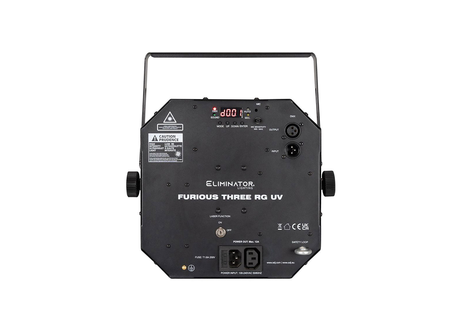 Eliminator Lighting Furious Three RGUV, Party Light with Moonflower, Wash, and Laser Effect by Eliminator Lighting