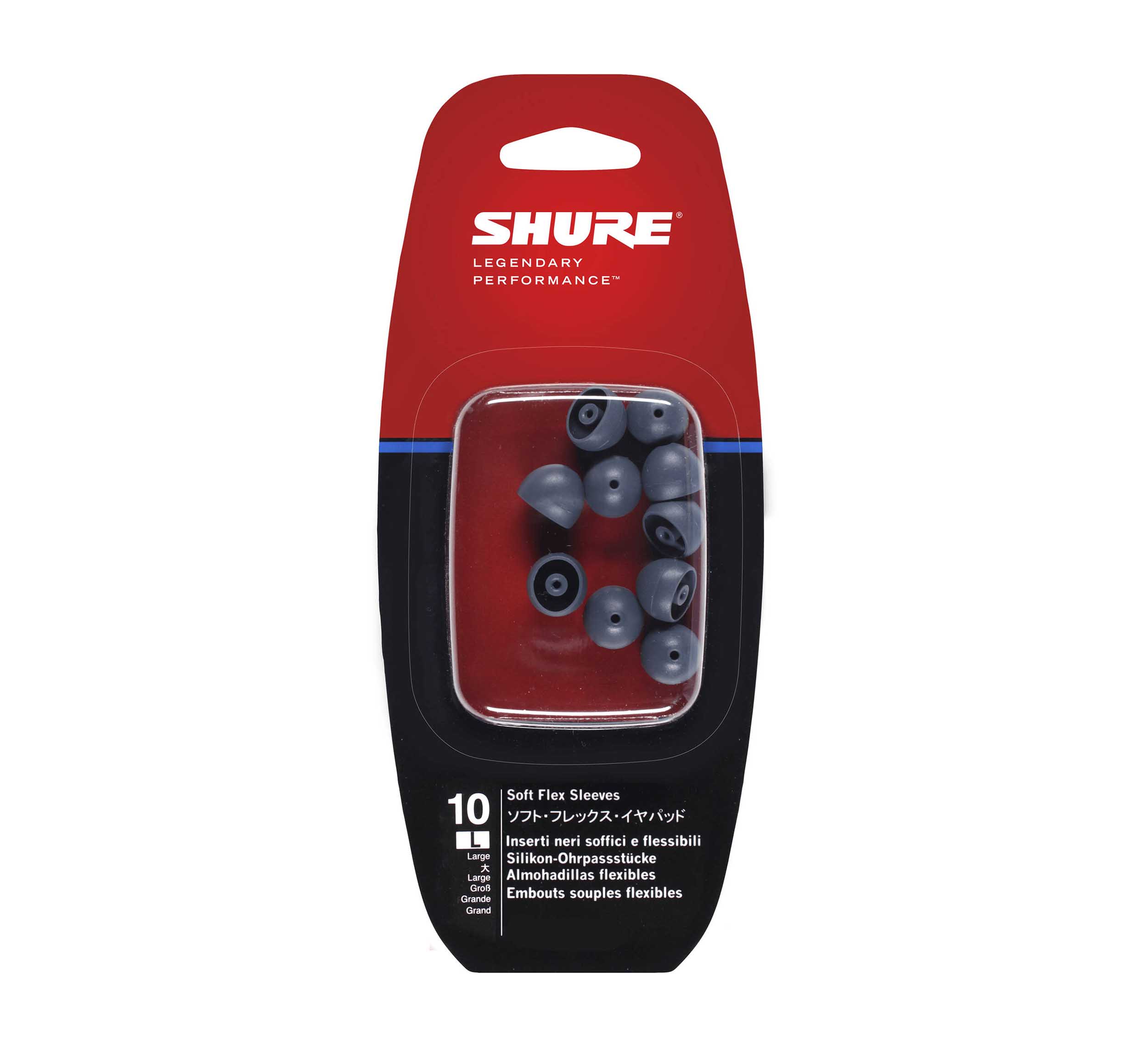 Shure EASFX1-10L Large Silicone Flex Sleeves for Shure Sound Isolating Earphones - 5 Pair