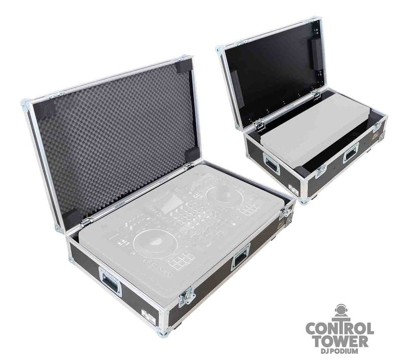 ProX XZF-DJCTEMPTYCASE, Set of Two ATA Flight Style Road Cases for Control Tower DJ Podium Travel Stand by ProX Cases