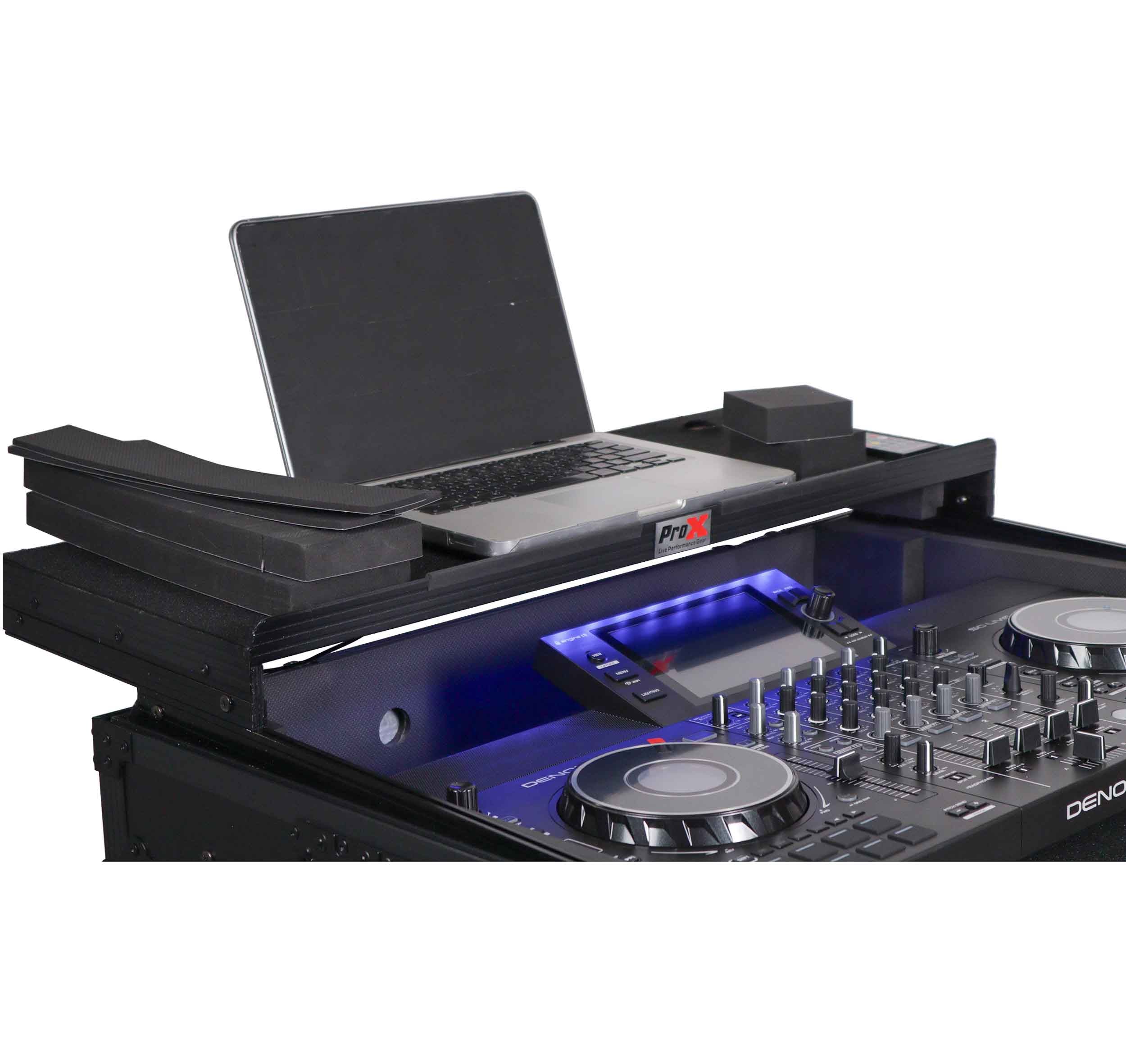 ProX XS-SCLIVE4 LTBL LED, ATA Flight Style Road Case for Denon SC Live 4 Controller - Black by ProX Cases