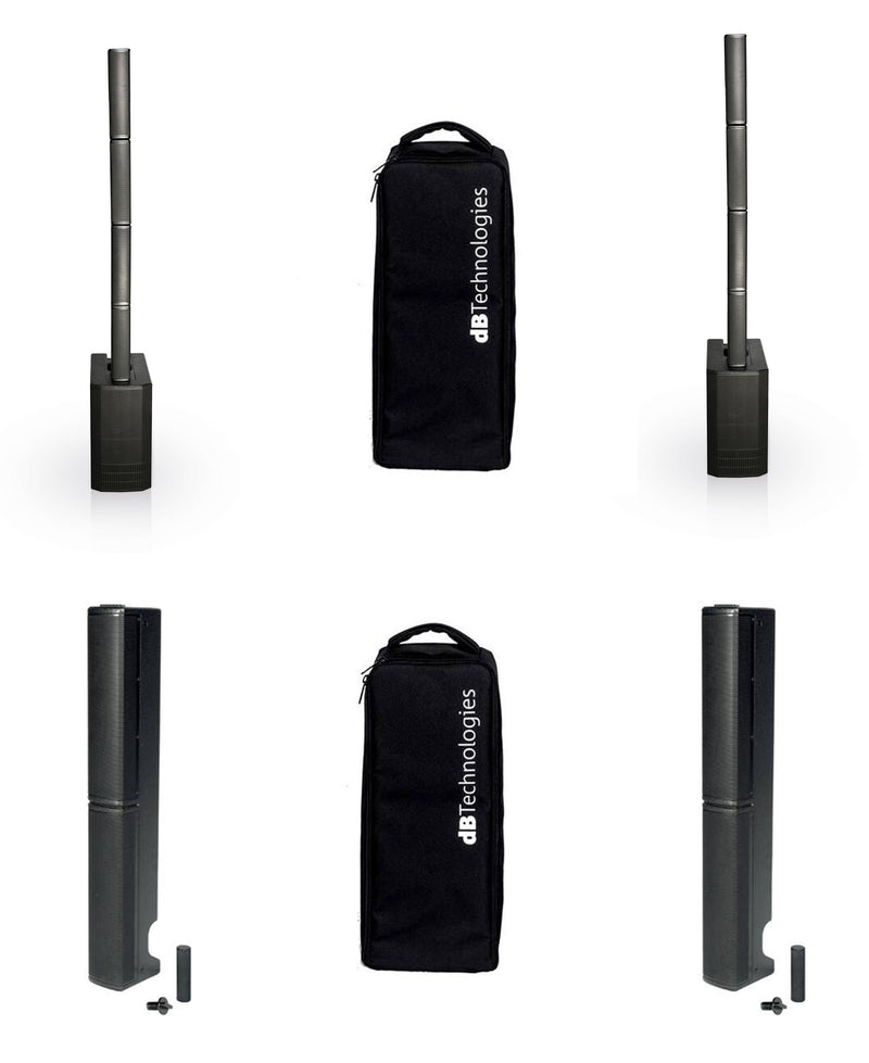 dB Technologies ES1203DPTCESTOP Portable Stereo Sound System DJ Package with Design Pole and Cover - Back by DB Technologies