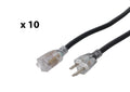 ProX XC-P121-25 X10, 25 Ft NEMA 15 Male to 3 Outlet Female Power-Extension Cable DJ Package - 10 Pack by ProX Cases