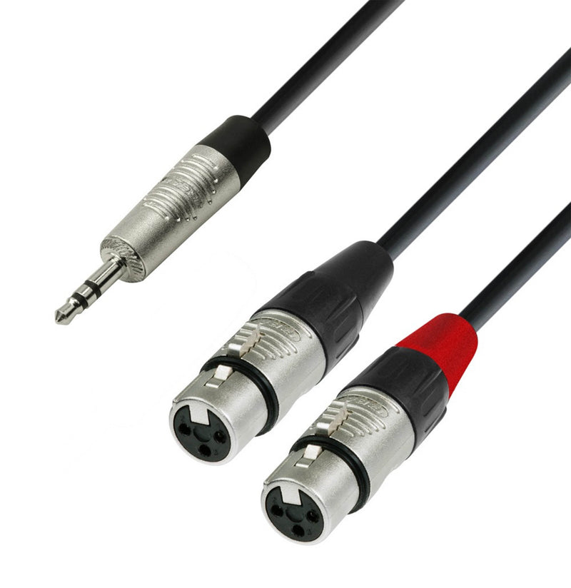 Adam Hall K4YWFF0300, 4 Star Series 2 XLR Female x Minijack TRS Audio Cable - 3 m by Adam Hall