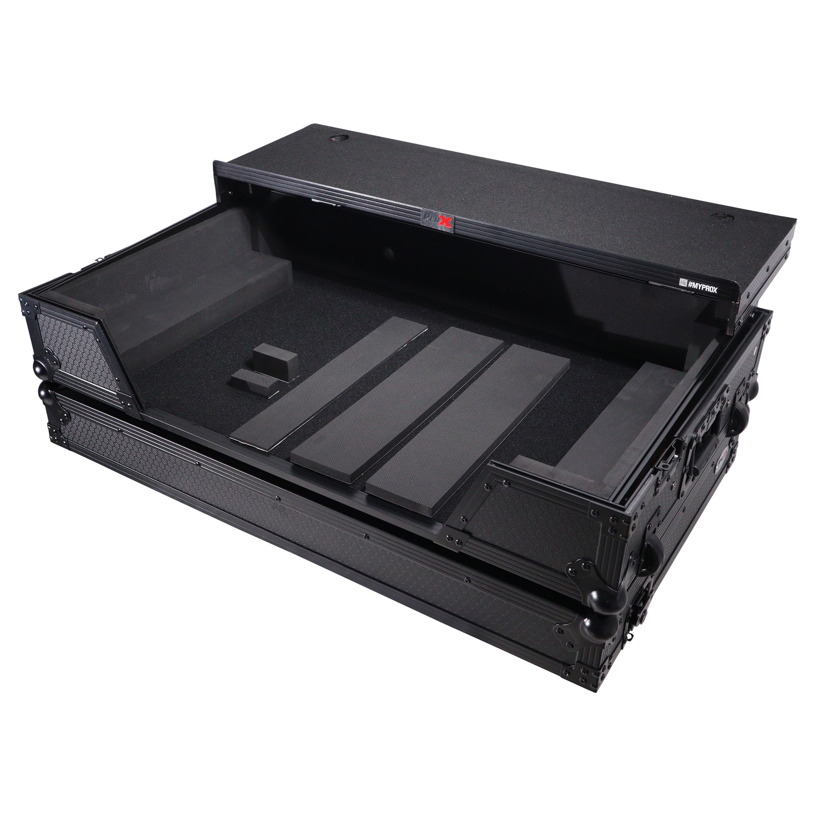 ProX XS-HIT7WLTBL, ATA Flight Road Case for Hercules T7 Inpulse Controller 1U Rack Space and Wheels - Black Finish by ProX Cases