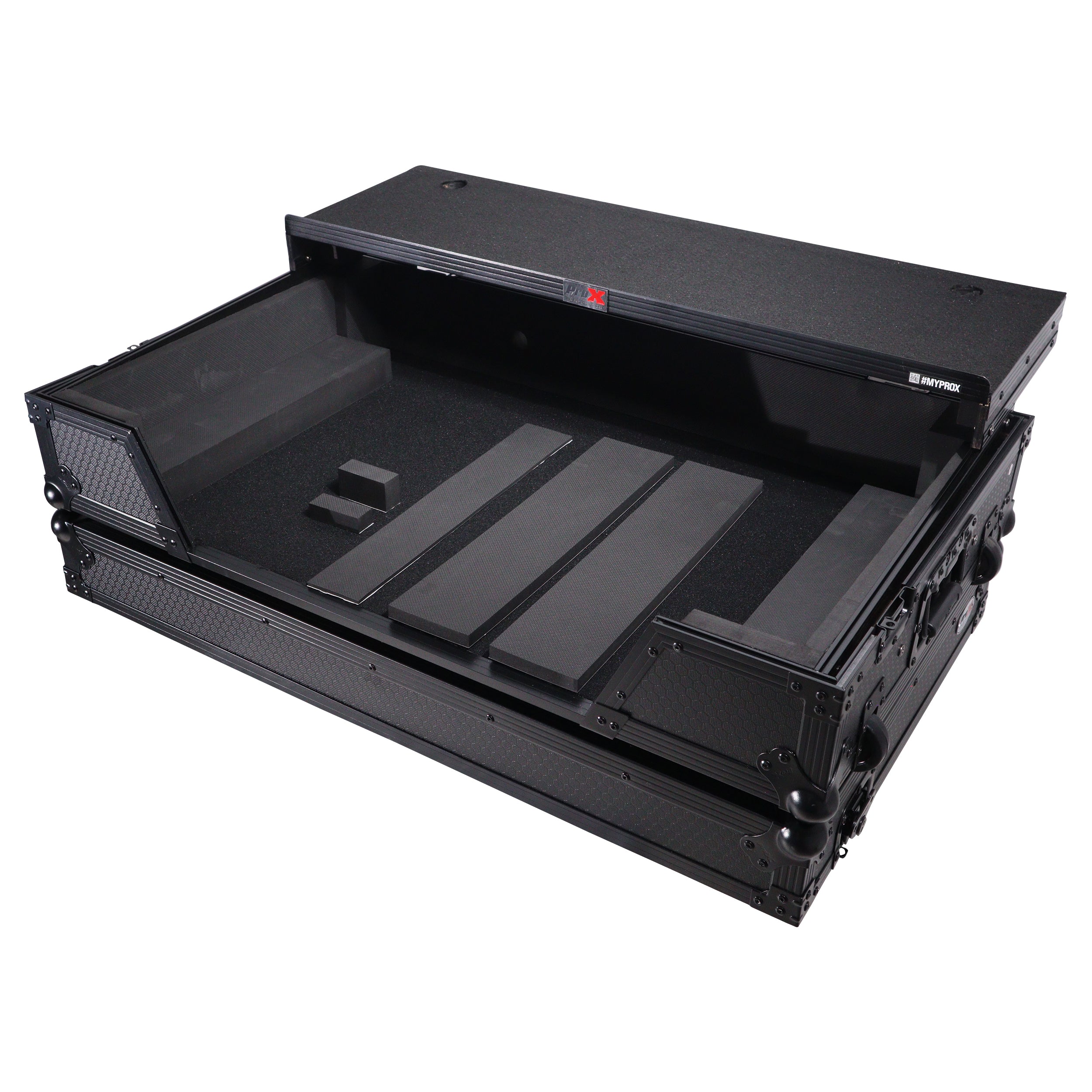 ProX XS-HIT7WLTBL, ATA Flight Road Case for Hercules T7 Inpulse Controller 1U Rack Space and Wheels - Black Finish by ProX Cases