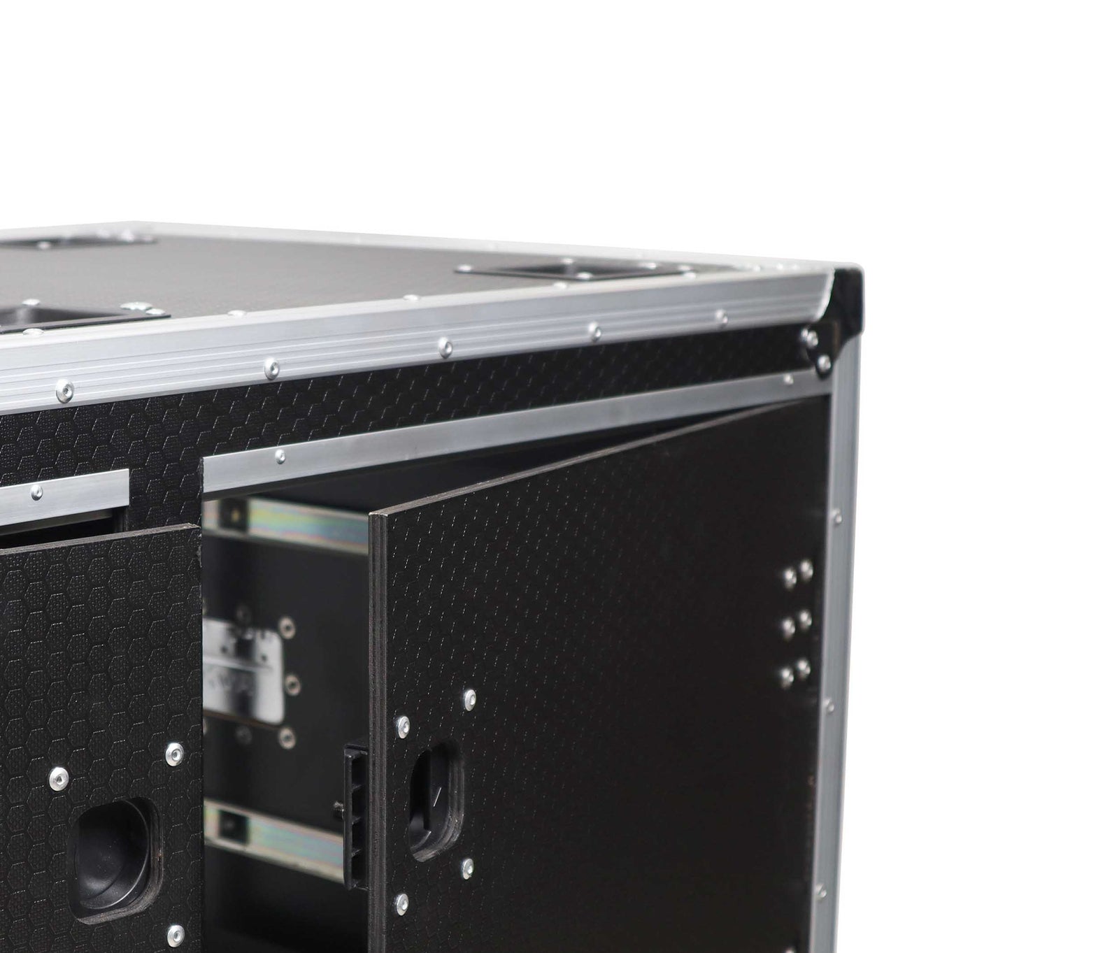 ProX XS-2X12USLAM24, 2X12U Deep Vertical Shock Mount Rack Case with Sliding Doors and 6 Caster Wheels - 24 Feet by ProX Cases