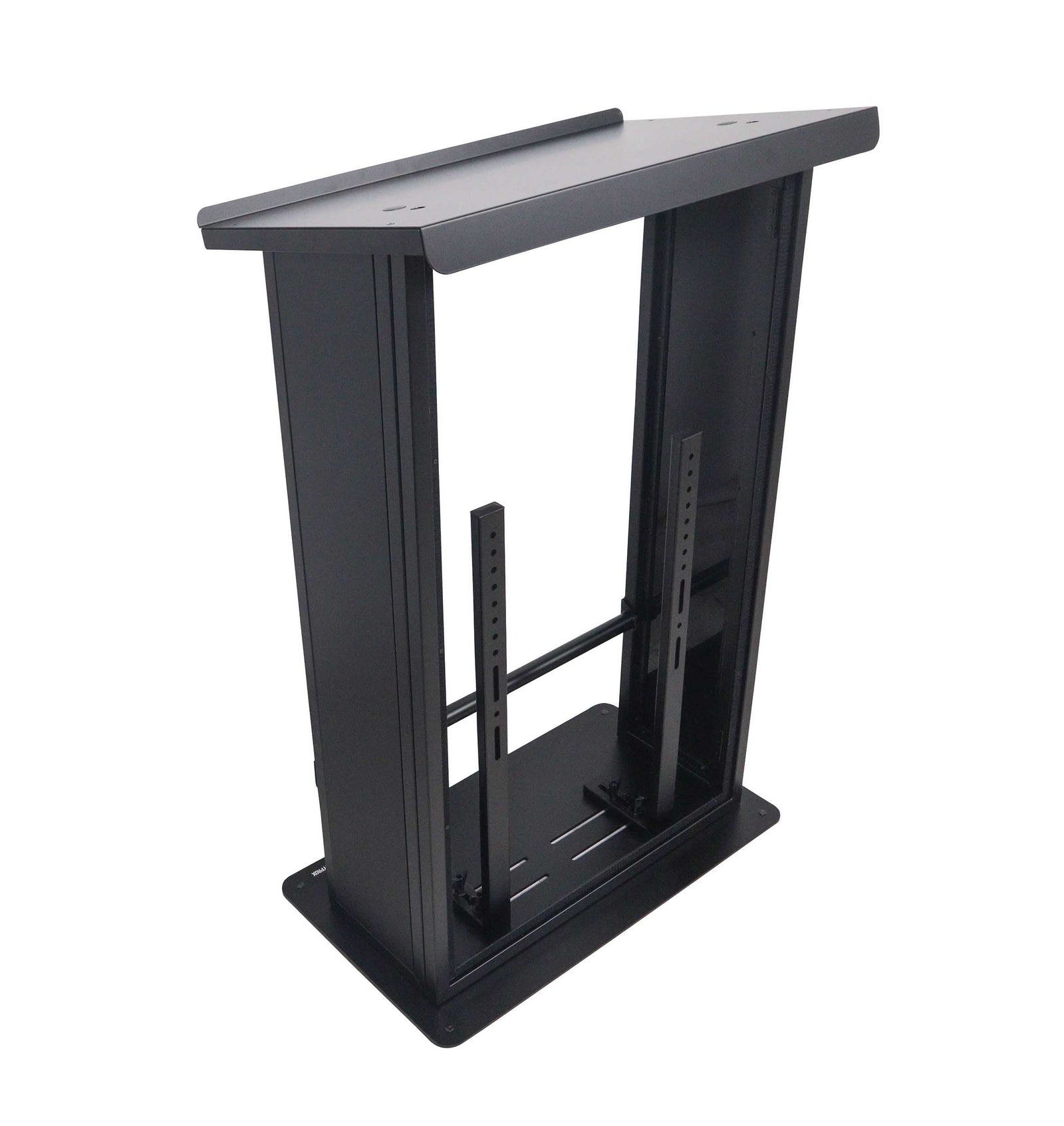 ProX X-MAESTROMEDIABL, Maestro Multi-Media Lectern Podium for LED Flatscreen TVs up to 32" with 2 Gooseneck Mic Stands - Black by ProX Cases