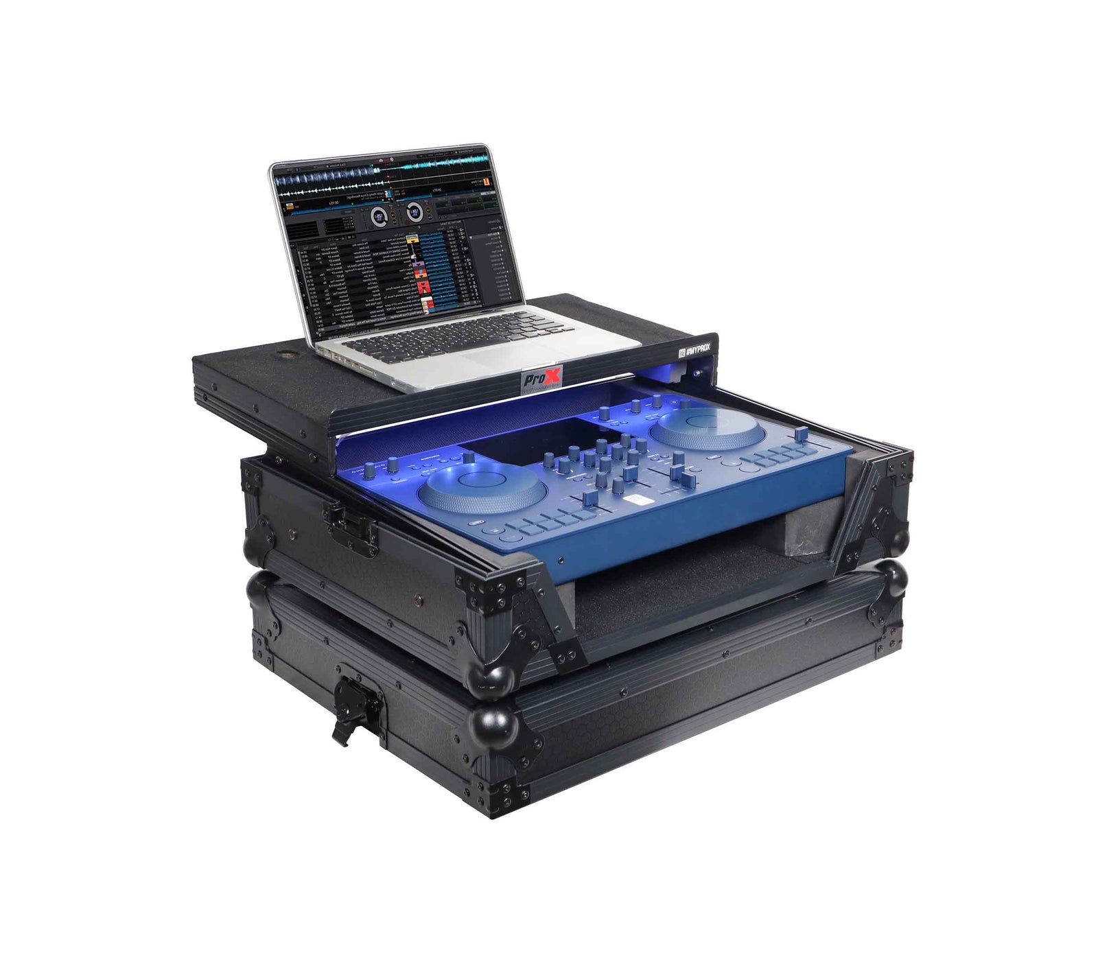 ProX XS-OMNISDUO LTBL LED, ATA Flight Case for Pioneer Alpha Theta OMNIS-DUO DJ Controller - Black by ProX Cases
