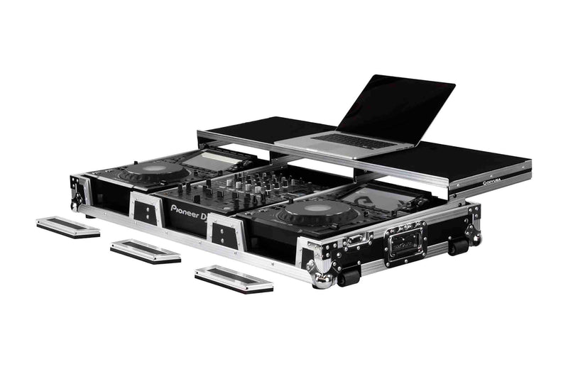 Odyssey FZGSP12CDJW2, Flight Coffin Case with Full Glide Platform for Universal 12″ Format DJ Mixer and Two Large Format Media Players by Odyssey