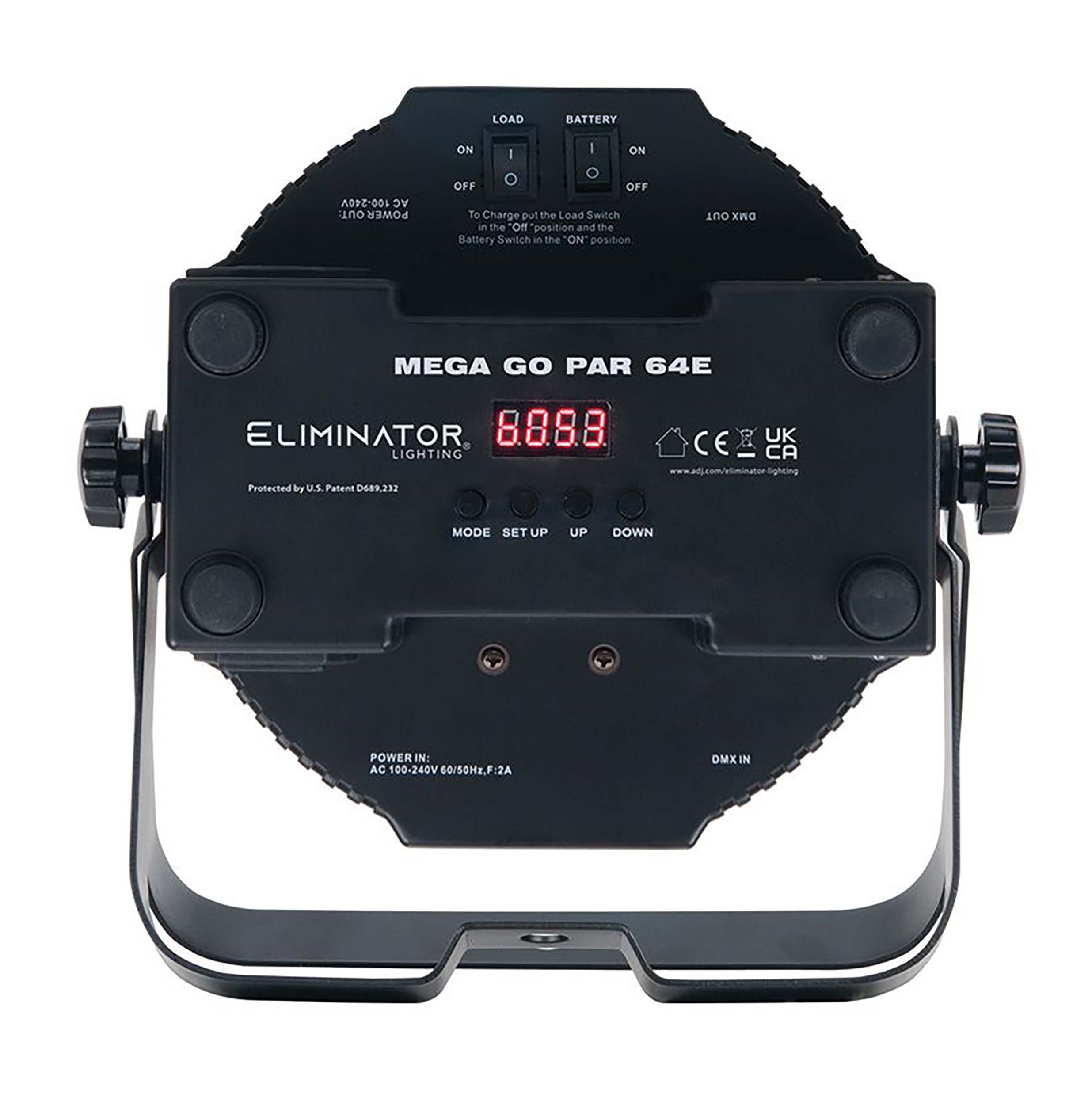 Eliminator Lighting MEGA GO PAR 64E, Battery-Powered Wash Light Fixture - RGB+UV LEDs by Eliminator Lighting