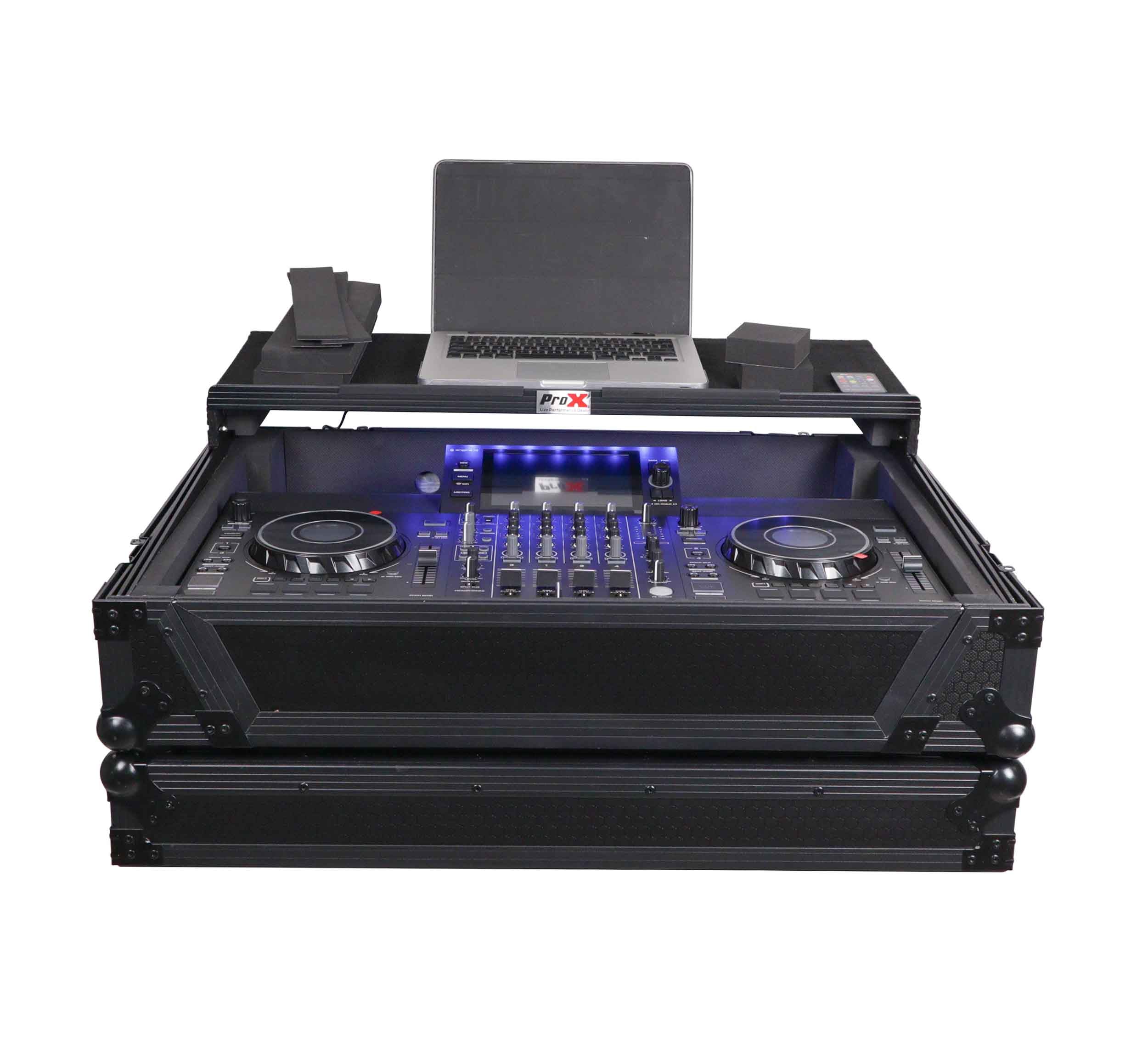 ProX XS-SCLIVE4 LTBL LED, ATA Flight Style Road Case for Denon SC Live 4 Controller - Black by ProX Cases