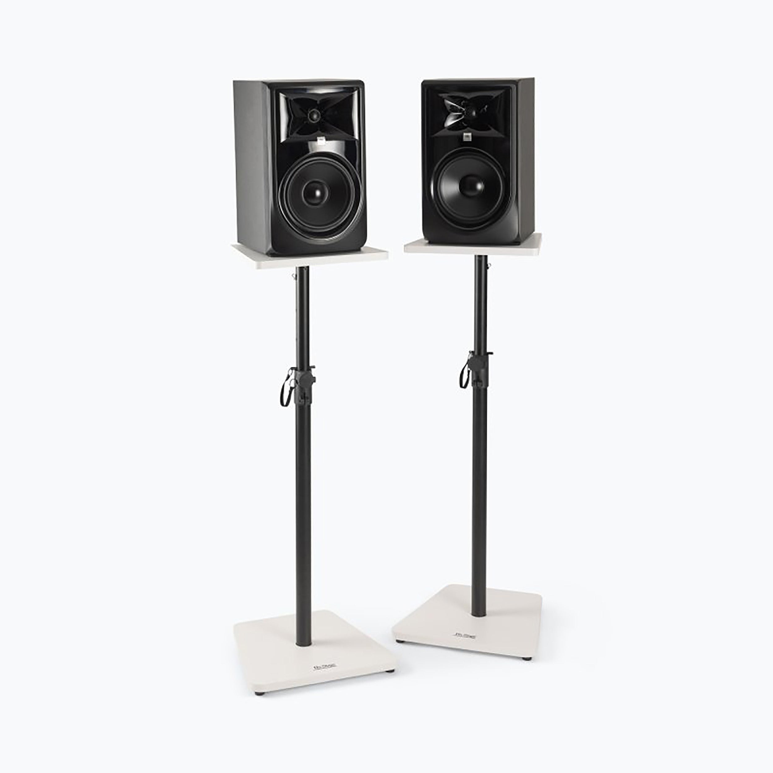 On Stage SMS7500W, Wood Studio Monitor Stands Pair - White