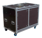 Odyssey OPSR2X16U483039WBRN Professional Dual 16U Brown Hex Board Slam Rack with Caster Wheels by Odyssey