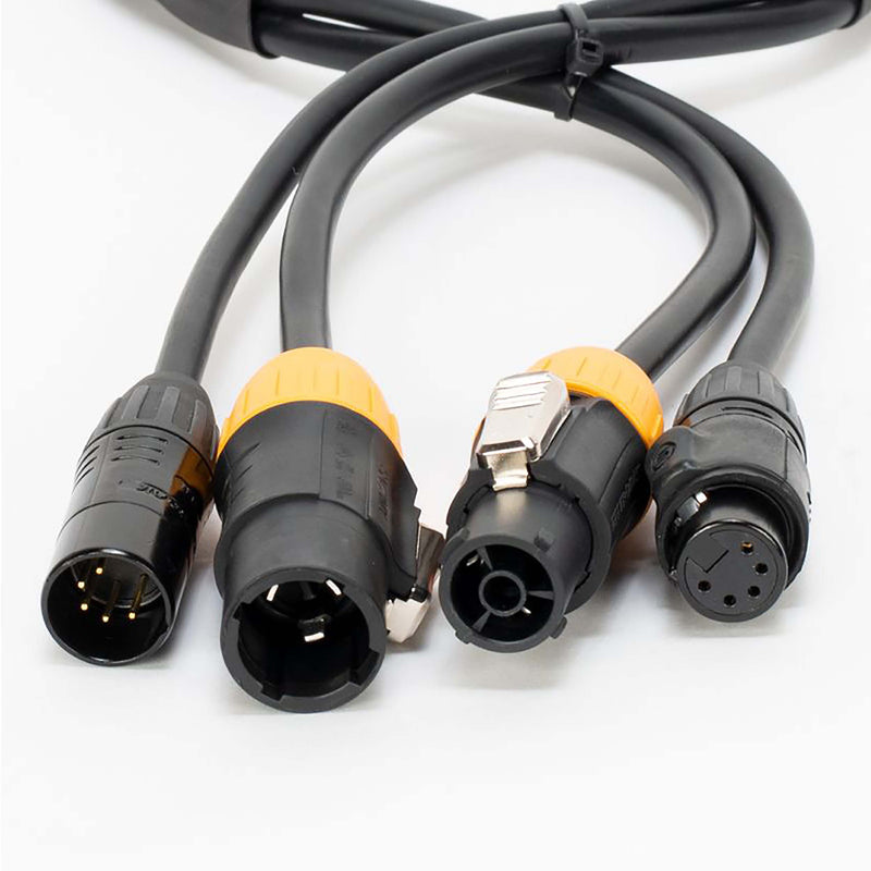 Accu-Cable AC5PTRUE12, IP65-Rated, 5-Pin DMX & Locking Power Link Combo Cable - 12 Ft by Accu Cable