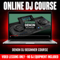 Denon DJ Beginner Course, online DJ video course by Crossfader shown on a laptop, video lessons only, no DJ equipment included - Hollywood DJ
