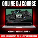 Denon DJ Beginner Course, online DJ video course by Crossfader shown on a laptop, video lessons only, no DJ equipment included - Hollywood DJ