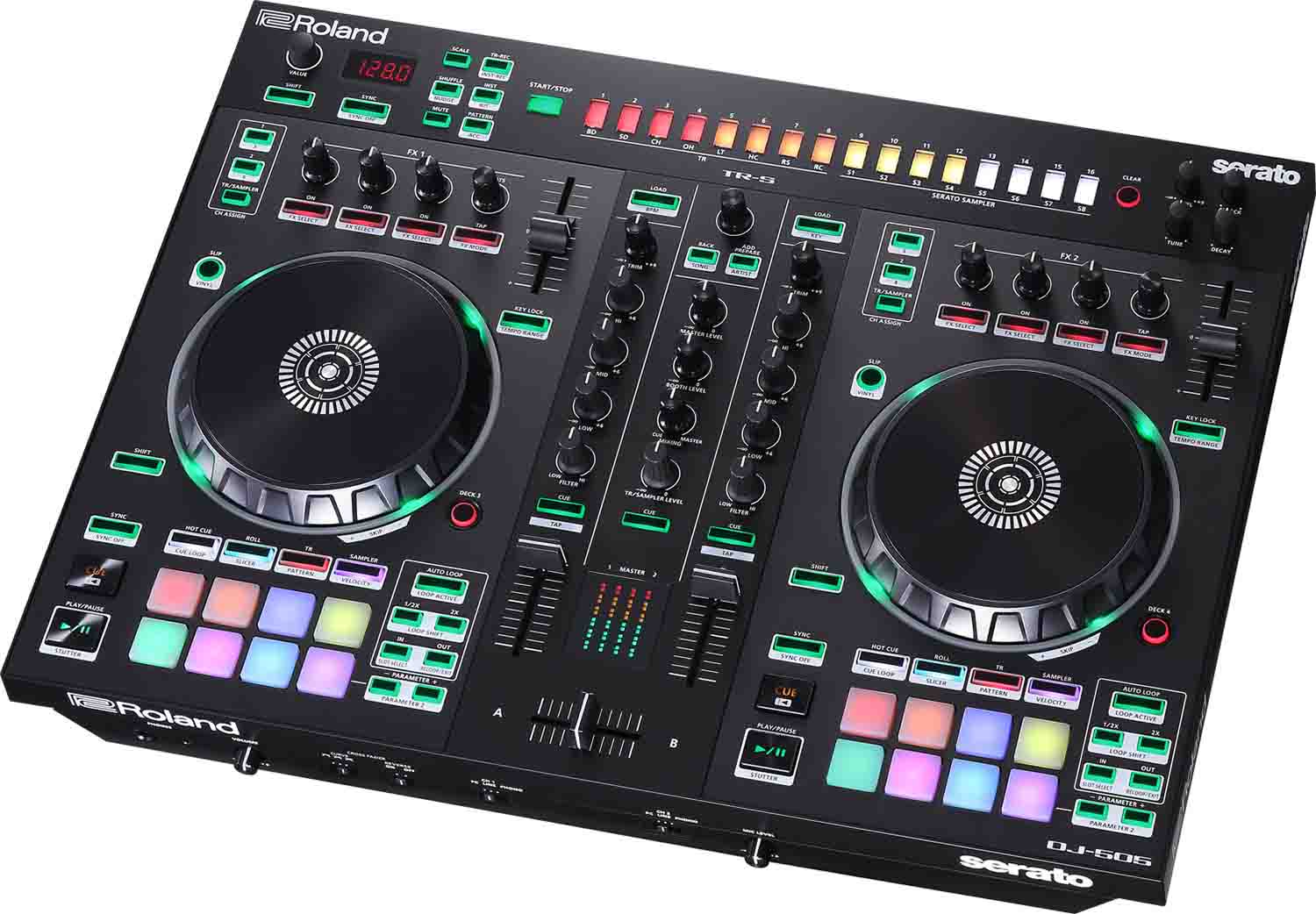 Roland DJ-505, 2-Deck Serato DJ Controller with Drum Machine