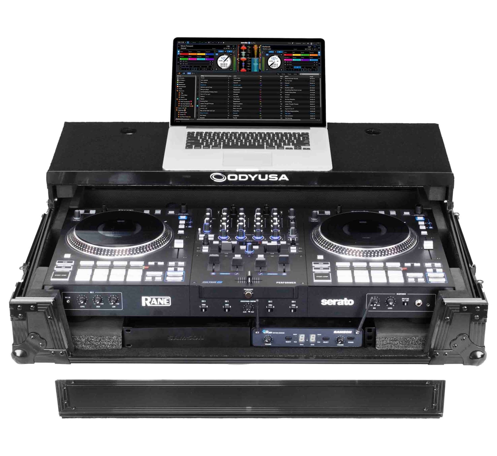 Odyssey FRBLGLP1UWPERFORMER, Rane Performer Black Label 1U Flight Case with Glide Style Laptop Platform and Wheels by Odyssey
