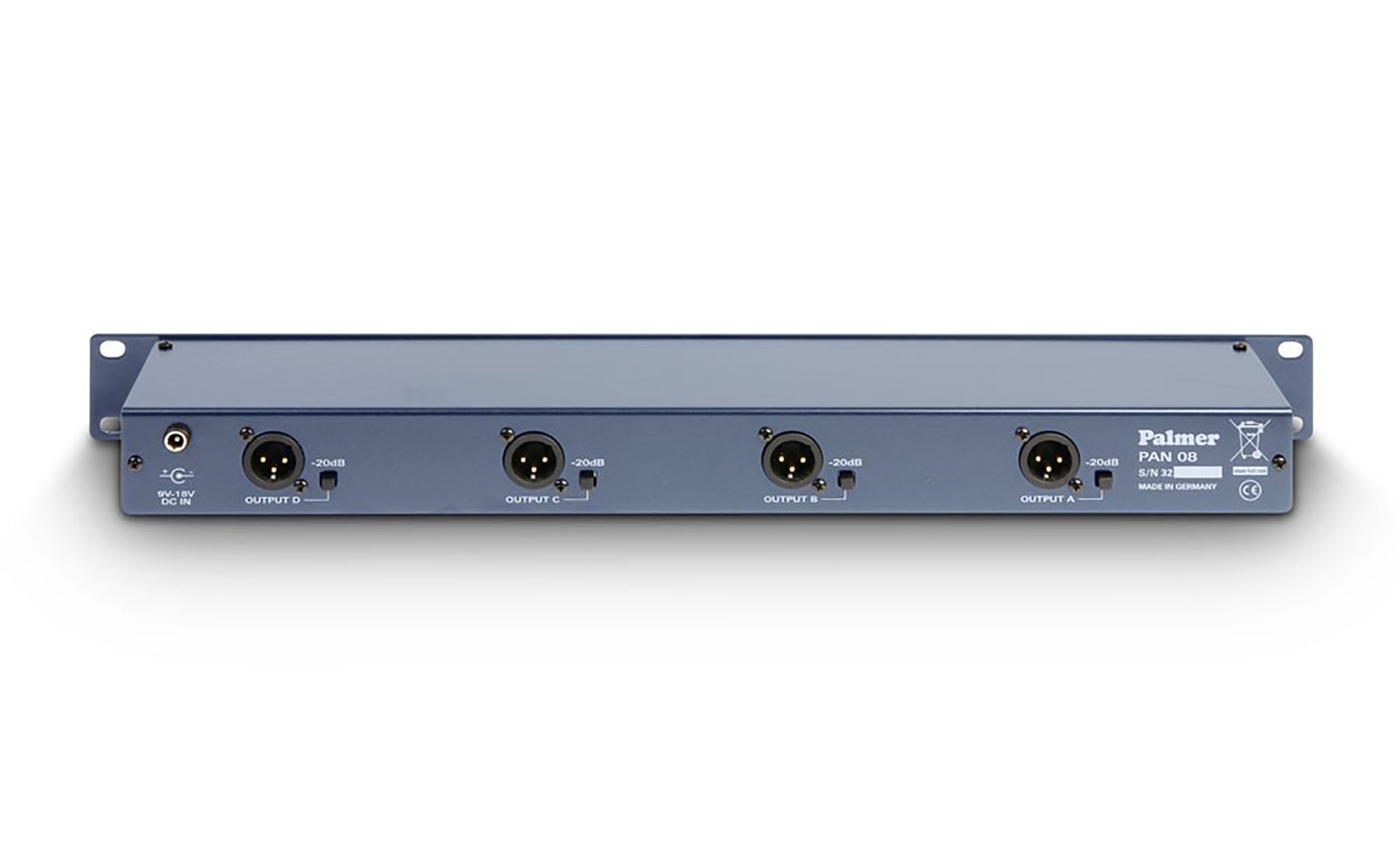 Palmer PAN 08 19" DI/Line Isolation Box 4 Channels Active by Palmer