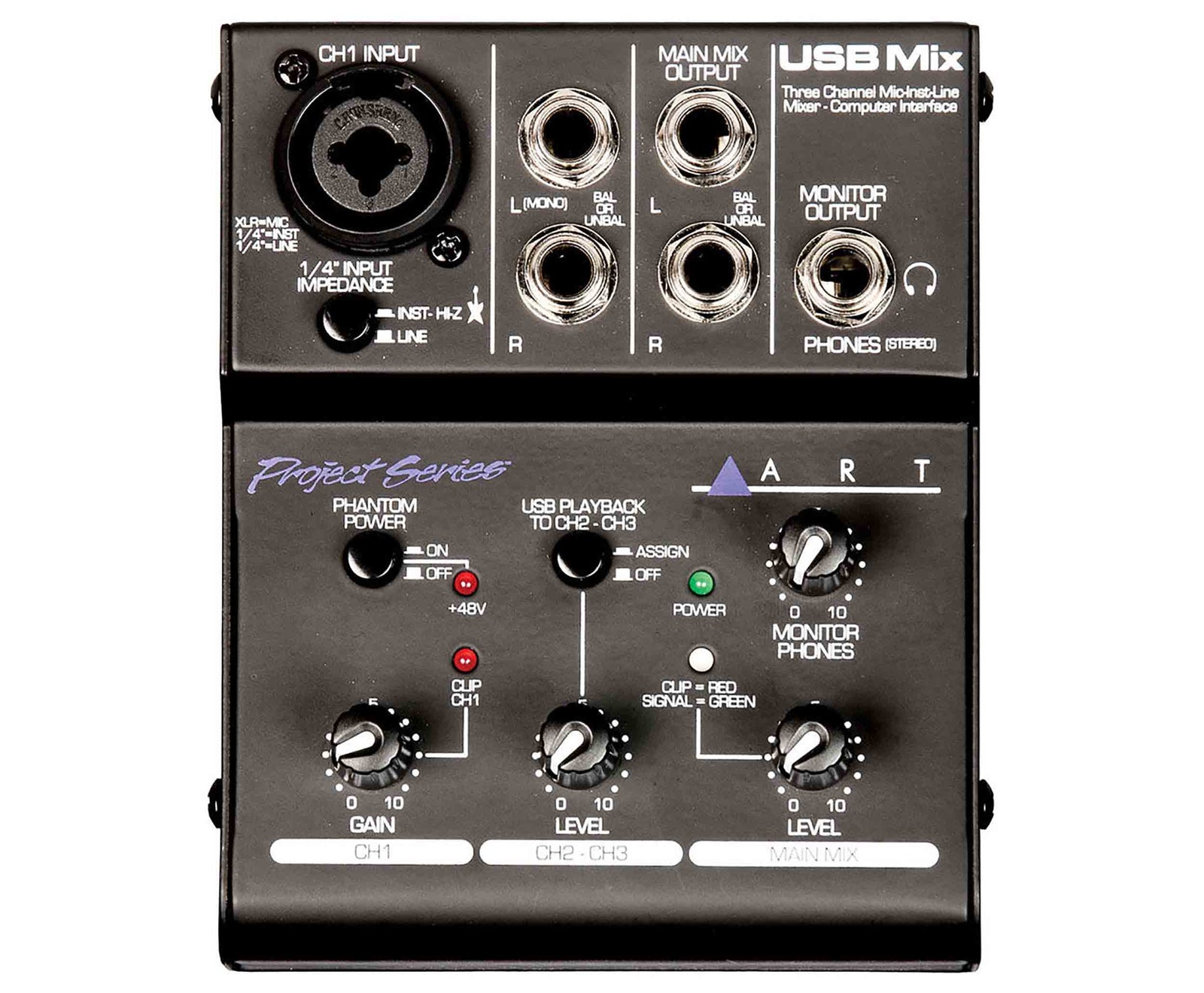 Art USB Mix 3 Channel Mixer with USB Audio Interface by ART