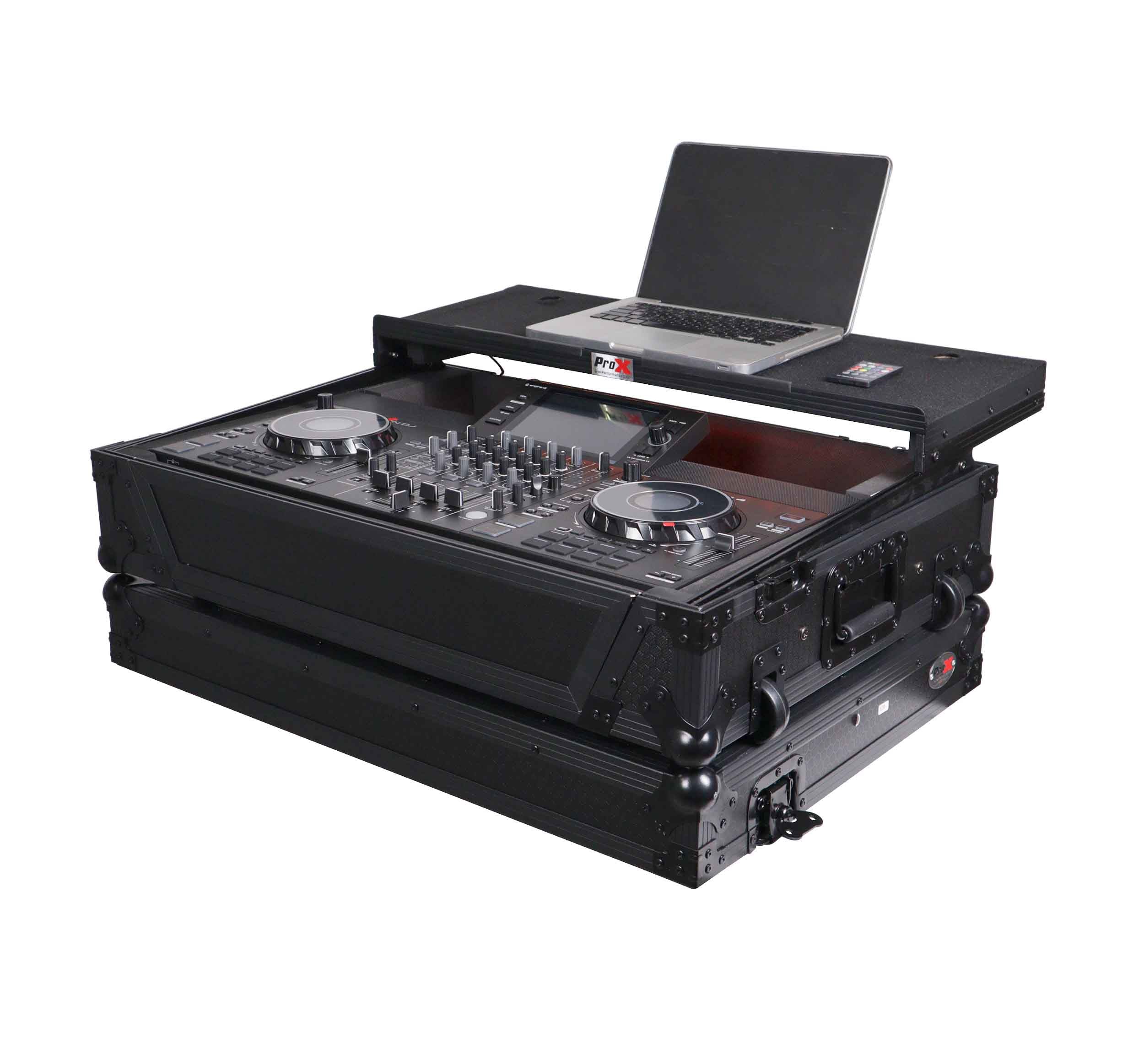 ProX XS-SCLIVE4 LTBL LED, ATA Flight Style Road Case for Denon SC Live 4 Controller - Black by ProX Cases