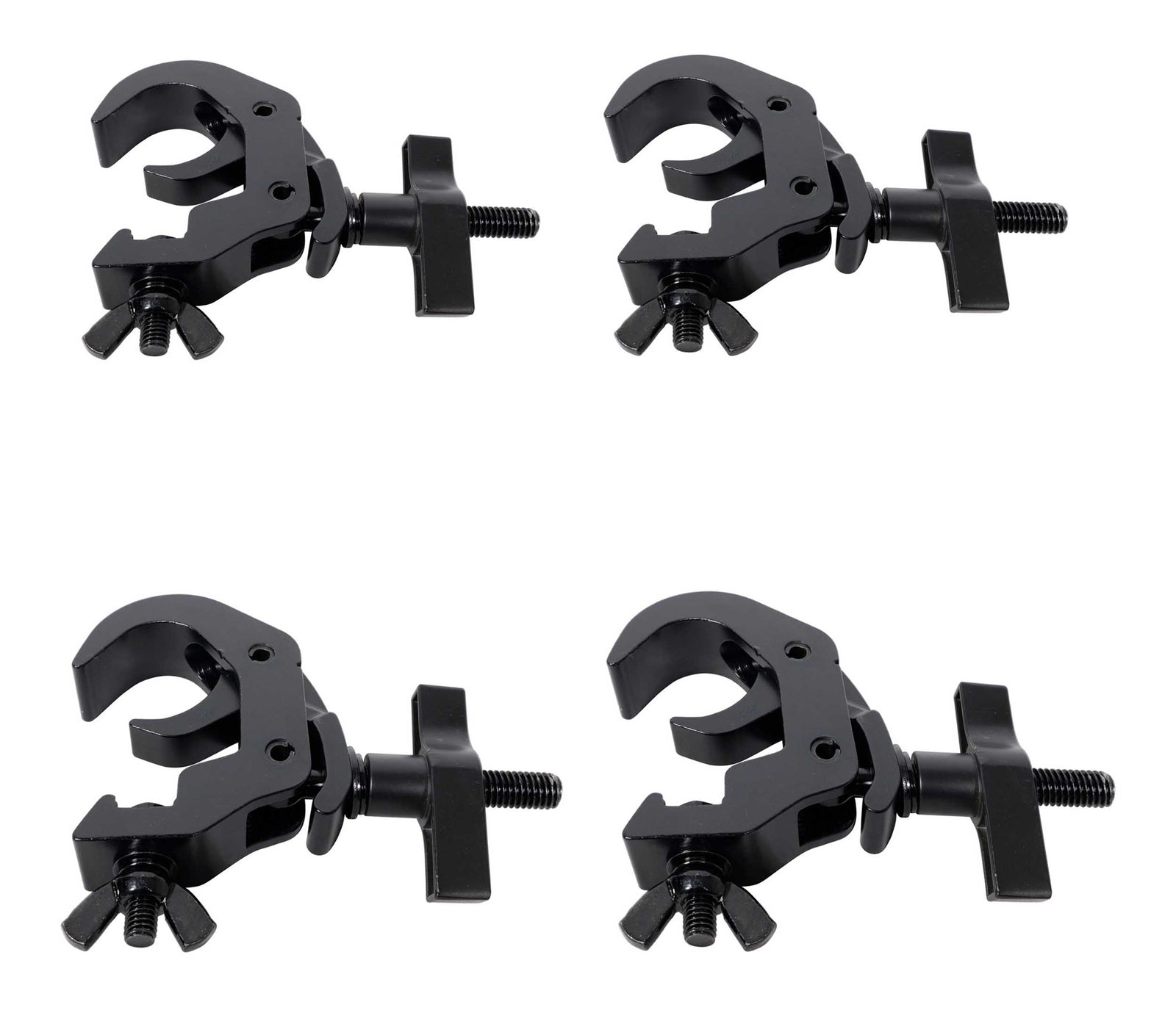 ProX T-C12H-BLKX4, Set of Four 2-Inch Truss Clamp - Easy Self Lock with Big Knob - Black by ProX Cases