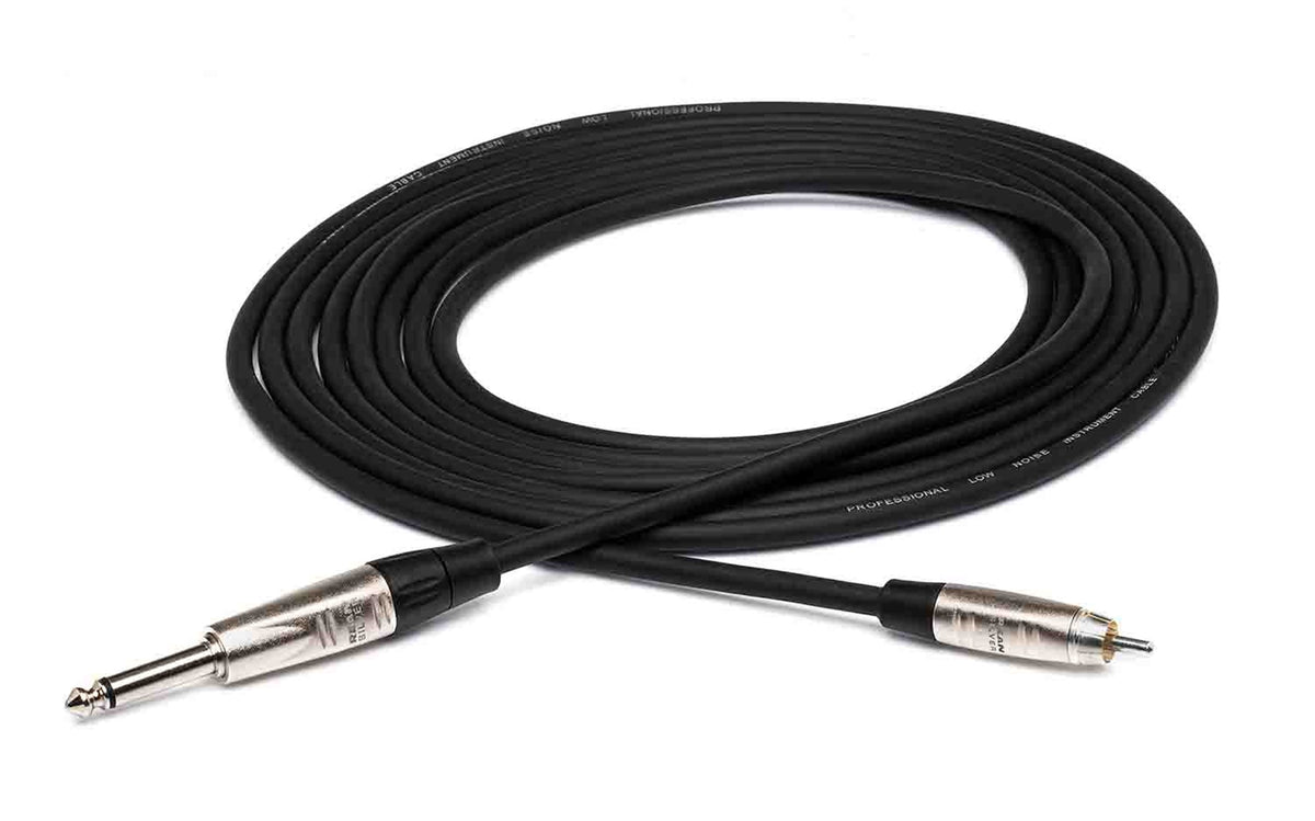 Hosa HPR-0, Unbalanced 1/4" TS Male to RCA Male Audio Cable - Hollywood DJ