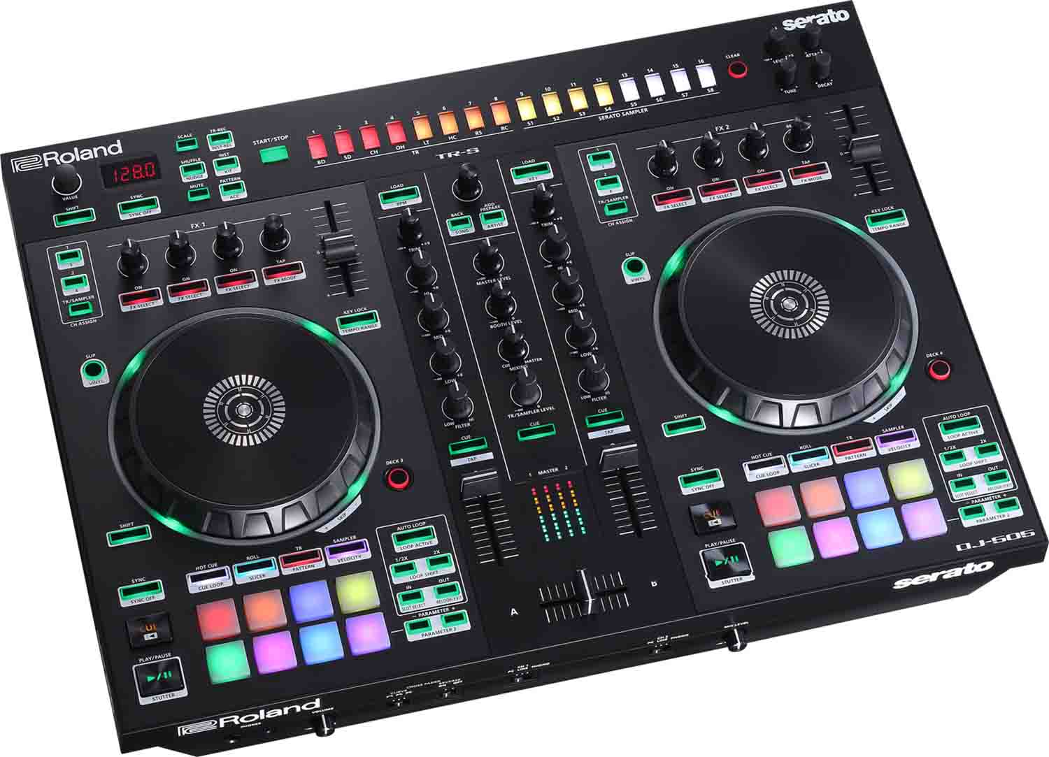 Roland DJ-505, 2-Deck Serato DJ Controller with Drum Machine