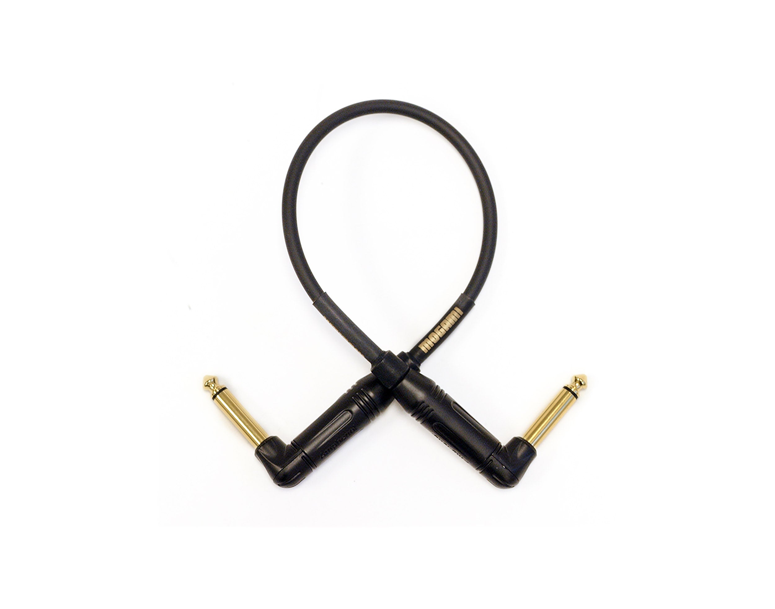 Mogami Gold Instrument-0.5RR, Instrument Cable with Dual 1/4" TS Right Angle Connectors - 6 Inch