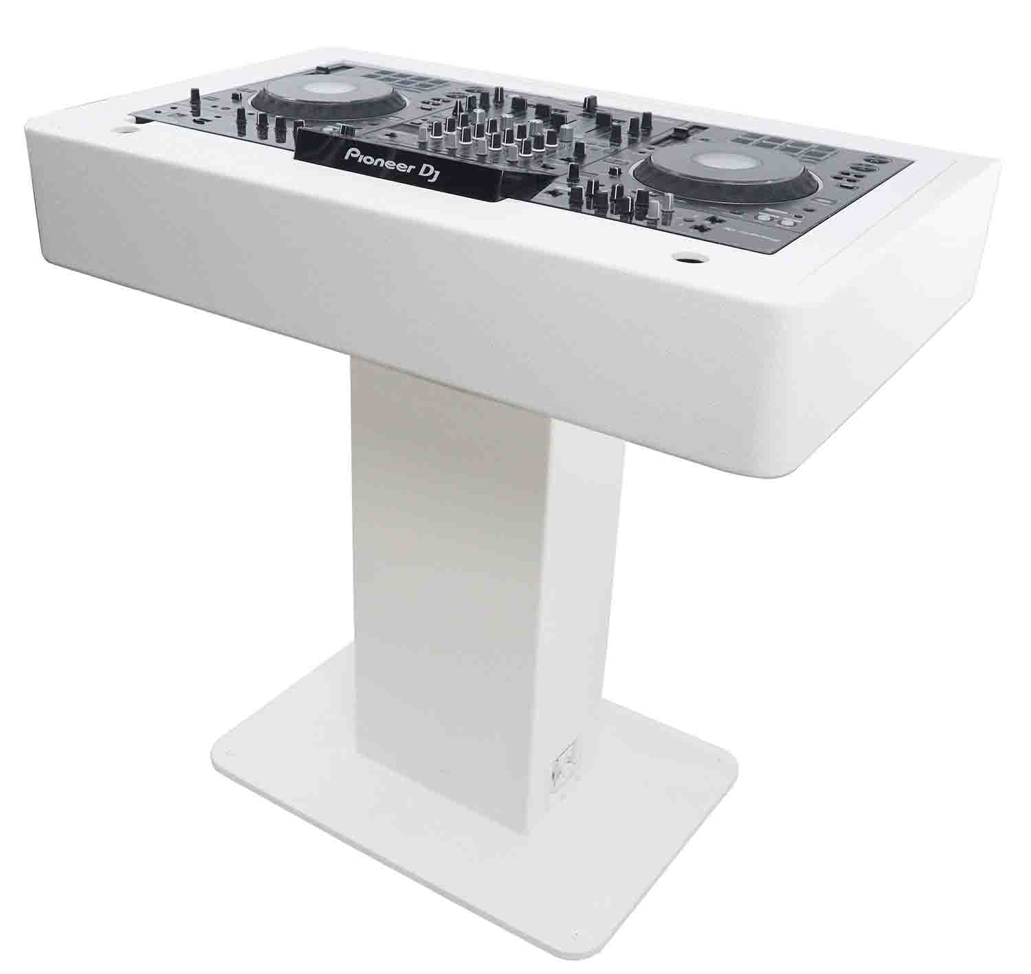 ProX Rev7 Control Tower Podium with 2x1U Rack Case DJ Package - White by ProX Cases