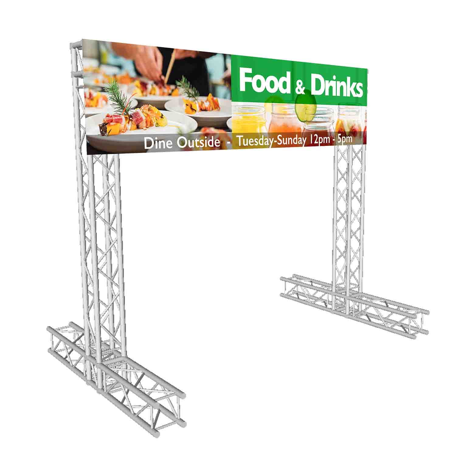 ProX KT-SQ8X8DISPLAY, Economy Truss Segment Outdoor Banner Display Package - 8'x 8'Feet