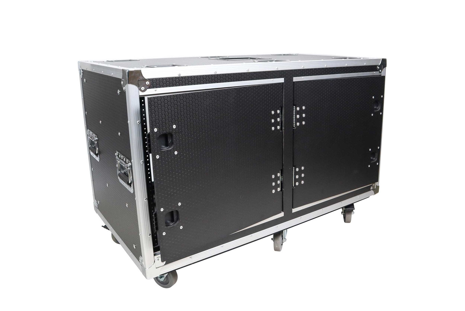 ProX XS-2X12USLAM24, 2X12U Deep Vertical Shock Mount Rack Case with Sliding Doors and 6 Caster Wheels - 24 Feet by ProX Cases