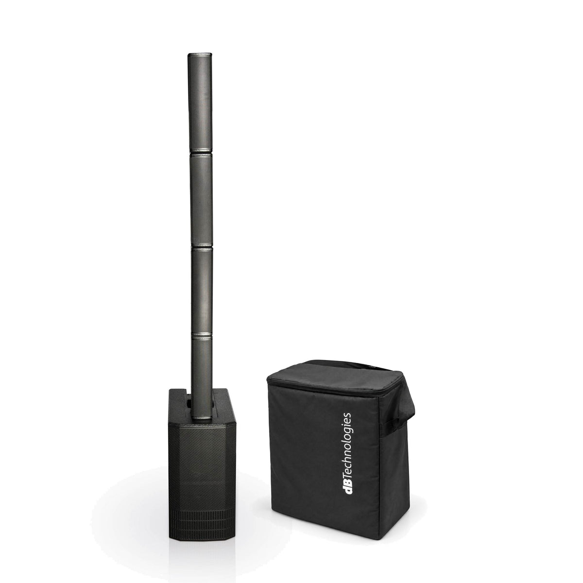 dB Technologies ES 1203 (ES1203) column PA system with its included carry bag for the column tops - Hollywood DJ