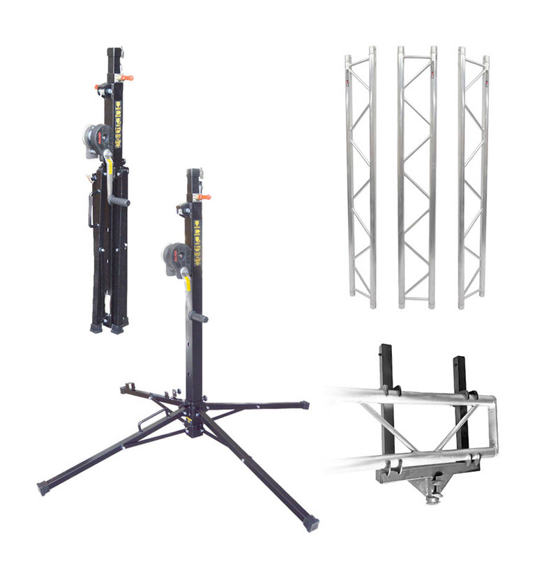 ProX F32 I-Beam Truss Support Package with (3) 6.56Ft Truss Segments, (2) Mount Brackets and (2) Lifting Towers by ProX Cases