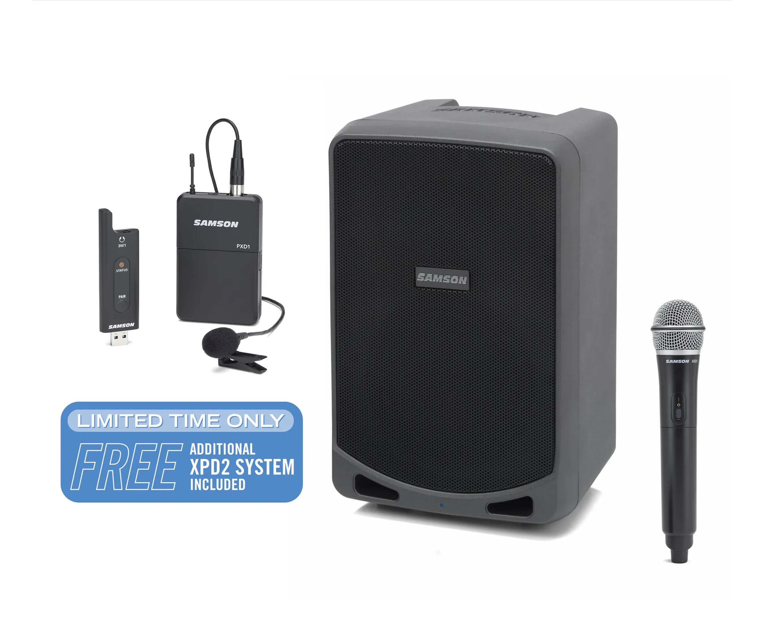 Samson XP106W, Rechargeable and Portable PA System with Handheld Wireless System by Samson