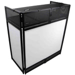 B-Stock Scratch & Dent: ProX XF-VISTA BL MK2 VISTA DJ Booth Facade Table Station with White/Black Scrim kit and Padded Travel Bag by ProX Cases