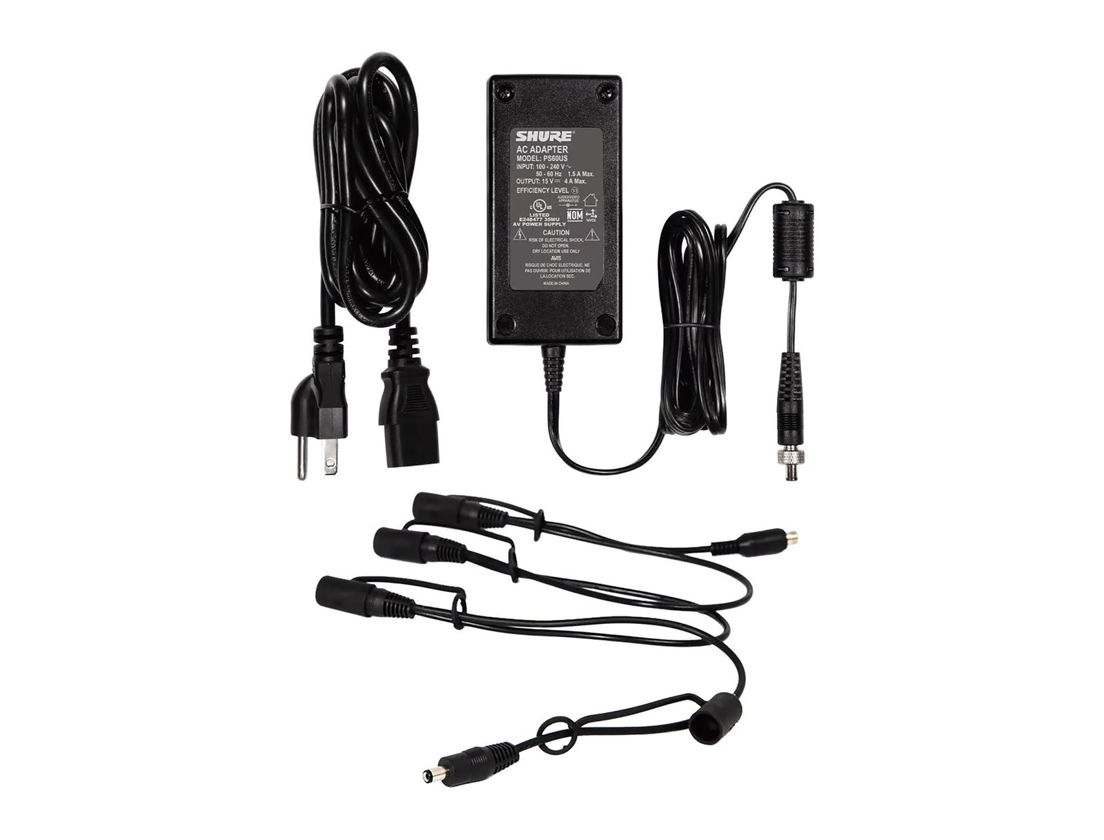 Shure PS124, 4 In-Line Power Supply for Wireless Systems by Shure