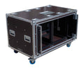 Odyssey OPSR2X12U483032WBRN, Professional Dual 12U Brown Hex Board Slam Rack with Caster Wheels by Odyssey