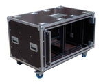 Odyssey OPSR2X12U483032WBRN, Professional Dual 12U Brown Hex Board Slam Rack with Caster Wheels by Odyssey