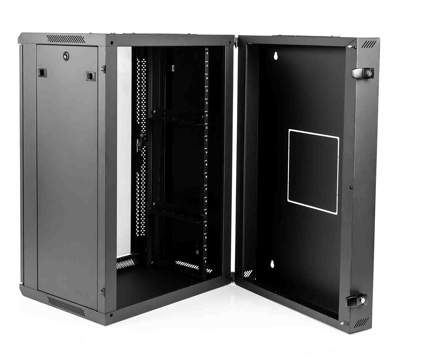 Gator Cases GRW2018509, 18U Sectional Wall Rack with Glass Door - 21″ Deep by Gator Cases