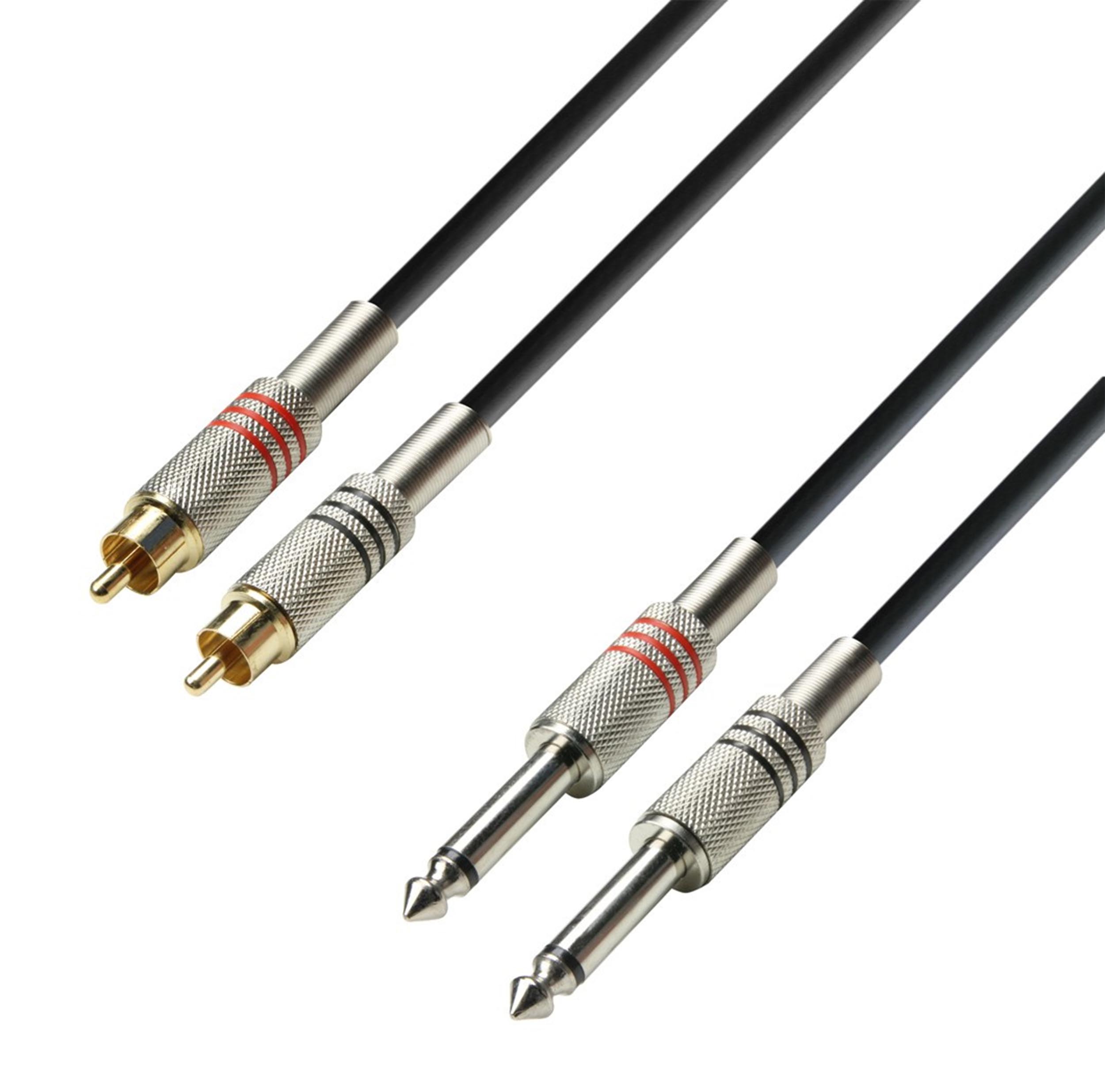 Adam Hall K3TPC0300, 3 Star Series 2 Jack TS x 2 RCA Audio Cables - 3 m by Adam Hall