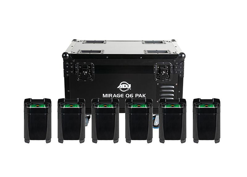 ADJ Mirage Q6 Pak Black, All-in-One Battery-Powered Event Up Lighting System by ADJ