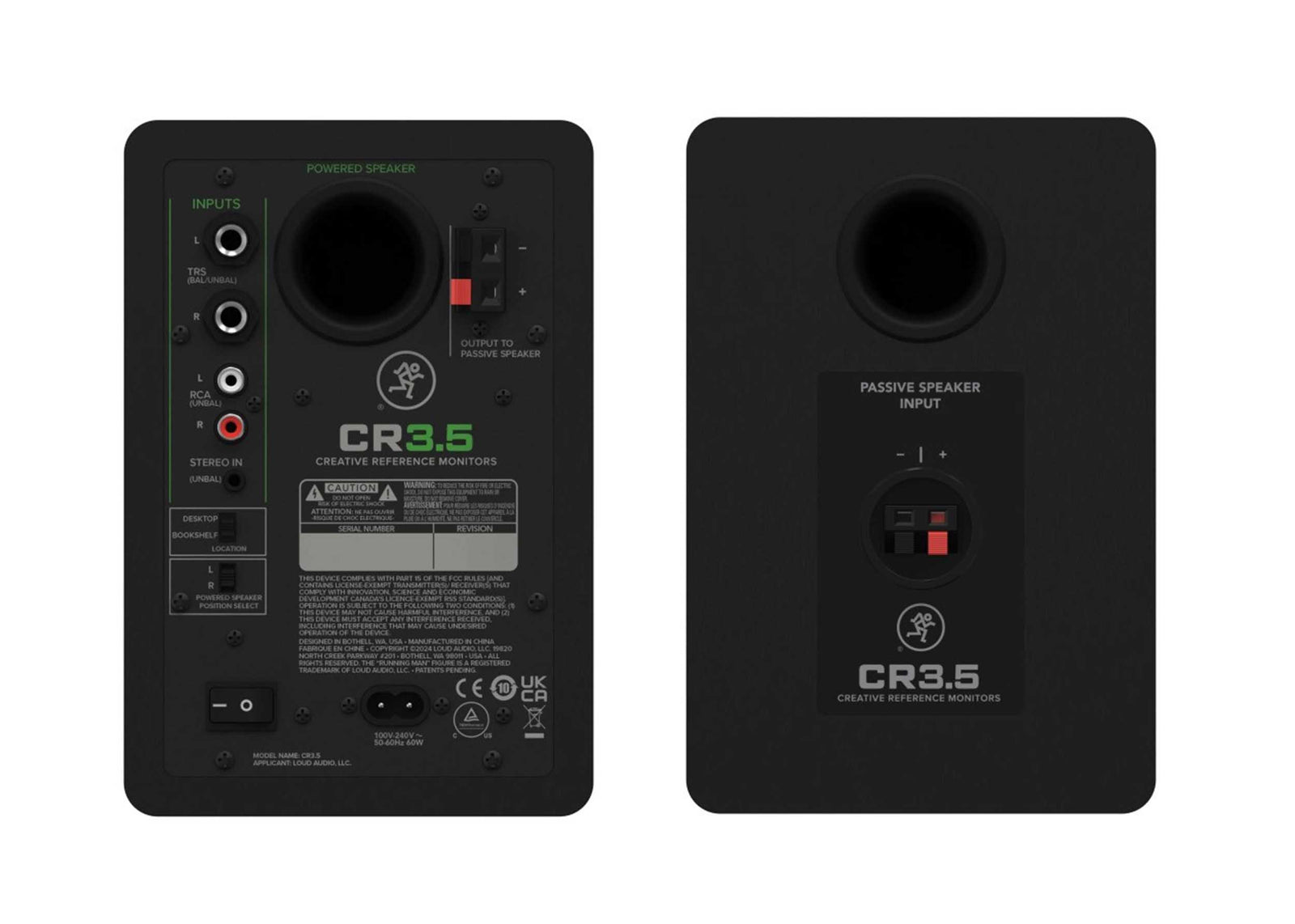 Mackie CR3, 3.5" Powered Studio Monitors with Tone Control by Mackie
