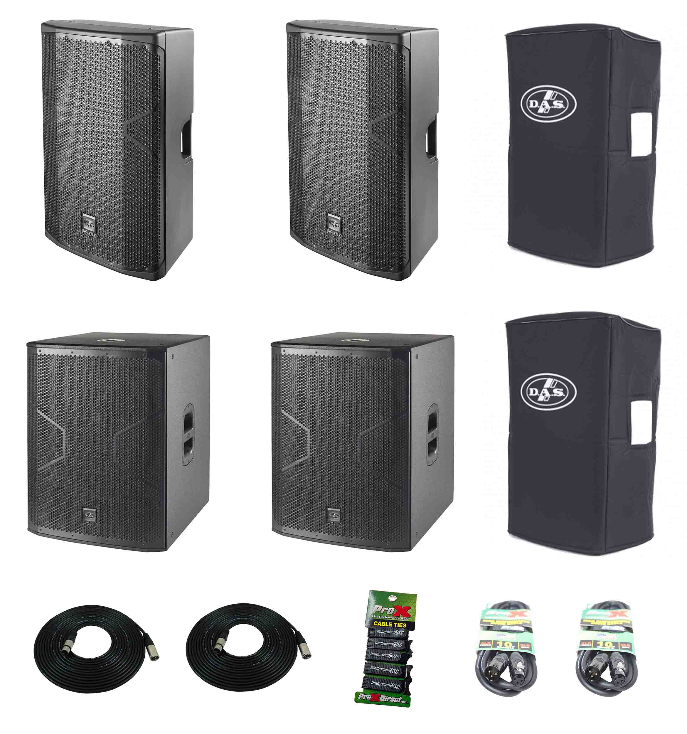 DAS Audio 715ACVRALTEA15718A, 15-Inch Powered Speaker DJ Package with Subs by DAS Audio