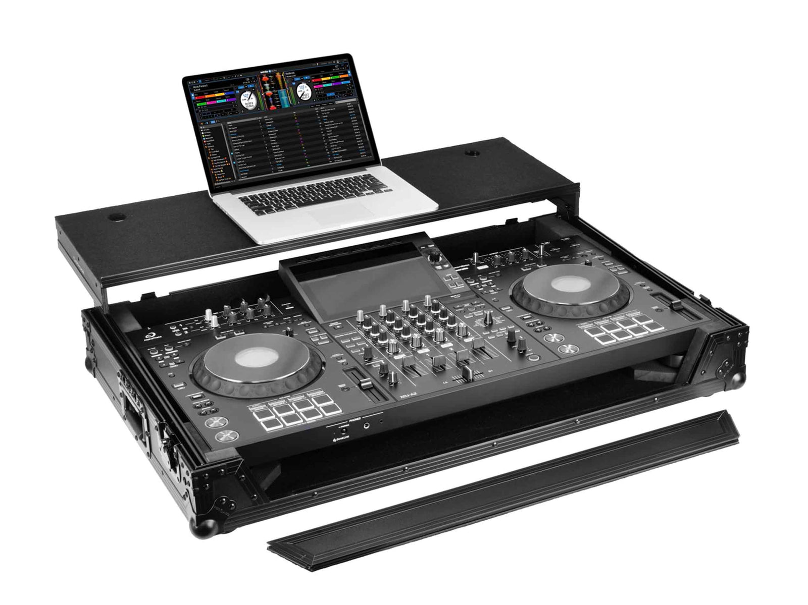Odyssey FZGSXDJAZWBL Flight Case for AlphaTheta XDJ-AZ Black Label with Glide Style Laptop Platform and Wheels by Odyssey