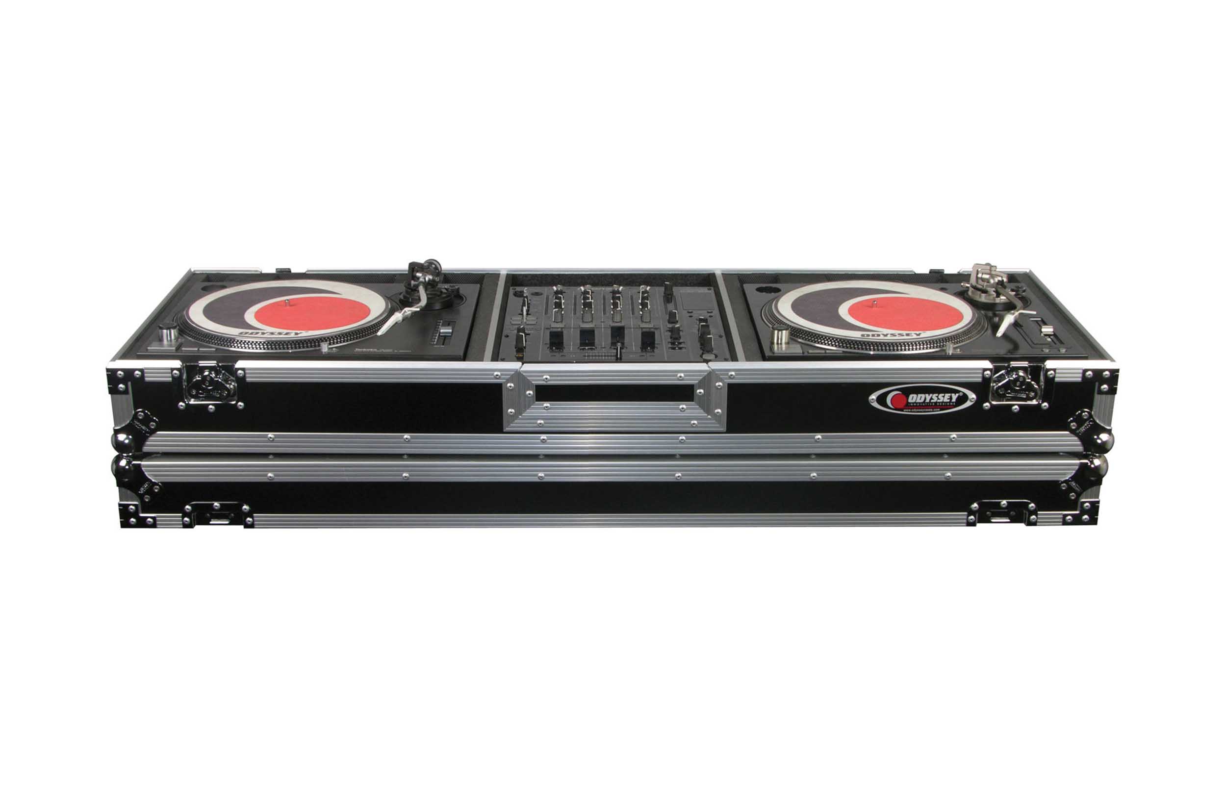 Open Box: Odyssey FZDJ12W 12" Format DJ Mixer and Turntables Flight Coffin Case with Wheels by Odyssey