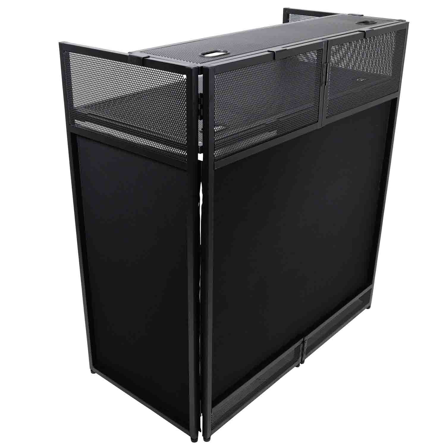 B-Stock Scratch & Dent: ProX XF-VISTA BL MK2 VISTA DJ Booth Facade Table Station with White/Black Scrim kit and Padded Travel Bag by ProX Cases