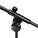 Gravity TMS 2222, Short Touring Series Microphone Stand with Round Base and 2-Point Adjustment Telescoping Boom by Gravity